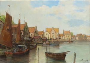 GILBERTO FRANCISETTI Torino 1933 - Il porto di Volendam - Olanda 1998