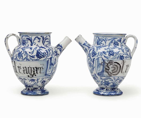 Due orcioli<BR>Pavia, ultimo quarto del XVII secolo<BR>  - Asta Maioliche e Porcellane - Associazione Nazionale - Case d'Asta italiane