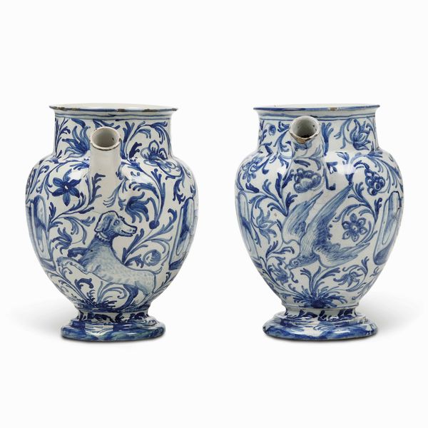 Due orcioli<BR>Pavia, ultimo quarto del XVII secolo<BR>  - Asta Maioliche e Porcellane - Associazione Nazionale - Case d'Asta italiane