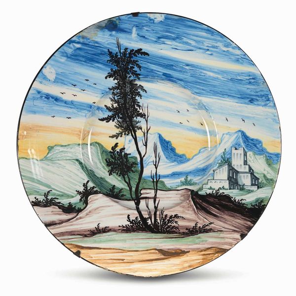 Grande piatto<BR>Pavia, Bottega Rampini, inizi del XVIII secolo<BR>  - Asta Maioliche e Porcellane - Associazione Nazionale - Case d'Asta italiane