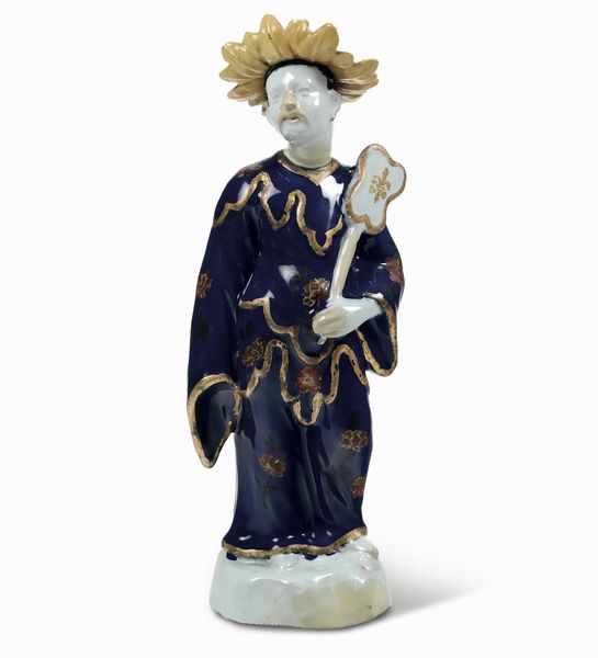 Figurina di uomo cinese<BR>Milano, Fabbrica di Felice Clerici, 1760-1788  - Asta Maioliche e Porcellane - Associazione Nazionale - Case d'Asta italiane