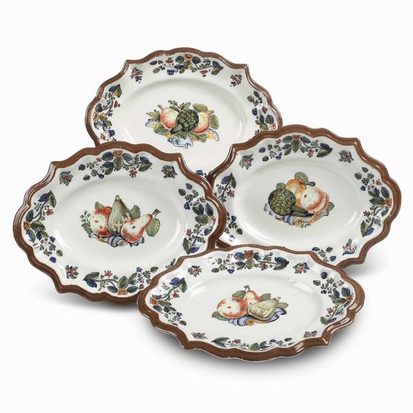 Quattro vassoietti<BR>Nove, Manifaturra di Pasquale Antonibon, 1750-1770<BR>  - Asta Maioliche e Porcellane - Associazione Nazionale - Case d'Asta italiane