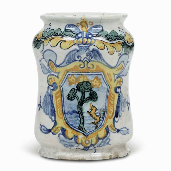 Albarello, Napoli, datato 1746  - Asta Maioliche e Porcellane - Associazione Nazionale - Case d'Asta italiane