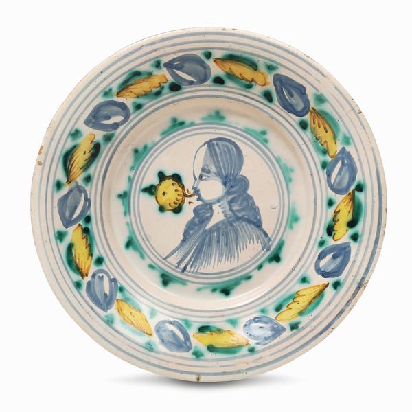 Piatto<BR>Area laertina, XVIII secolo<BR><BR>  - Asta Maioliche e Porcellane - Associazione Nazionale - Case d'Asta italiane