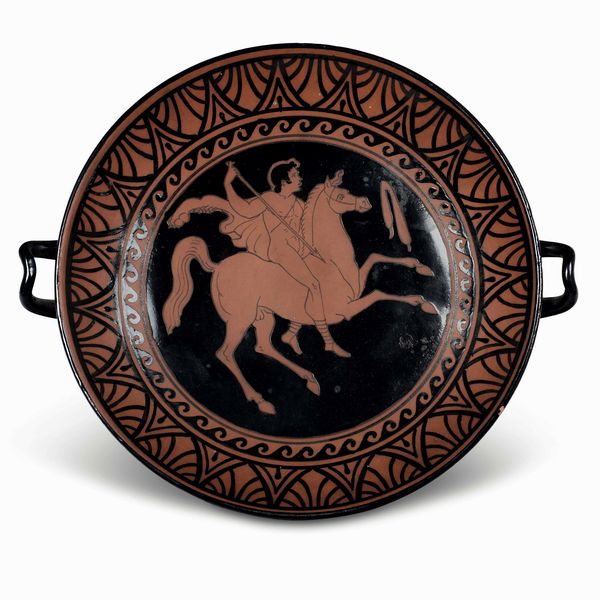 Piccolo piatto biansato.<BR>Napoli, Manifattura Del Vecchio, prima met del XIX secolo  - Asta Maioliche e Porcellane - Associazione Nazionale - Case d'Asta italiane