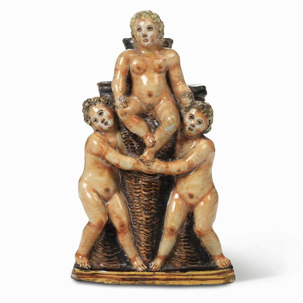 Piccola scultura<BR>Urbino, bottega dei Patanazzi, fine XVI secolo<BR>  - Asta Maioliche e Porcellane - Associazione Nazionale - Case d'Asta italiane