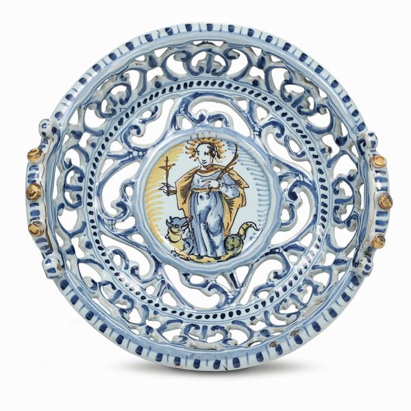 Cestino traforato<BR>Faenza, seconda met del XVII secolo  - Asta Maioliche e Porcellane - Associazione Nazionale - Case d'Asta italiane