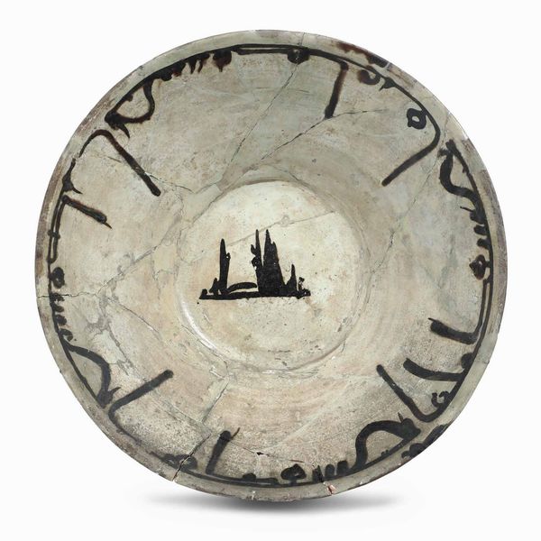 Grande coppa<BR>Persia (Iran), Nishapur, X-XI secolo  - Asta Maioliche e Porcellane - Associazione Nazionale - Case d'Asta italiane