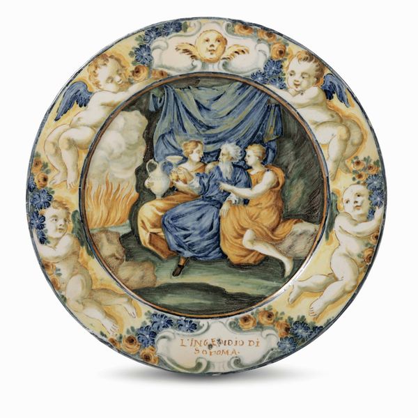 Tondino,<BR>Castelli, bottega di Aurelio Grue, verso la met del XVIII secolo<BR><BR>  - Asta Maioliche e Porcellane - Associazione Nazionale - Case d'Asta italiane