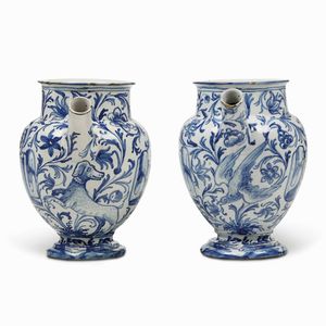 Due orcioli<BR>Pavia, ultimo quarto del XVII secolo<BR>  - Asta Maioliche e Porcellane - Associazione Nazionale - Case d'Asta italiane