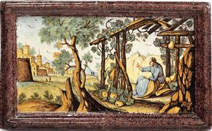 Targa rettangolare<BR>Bassano Romano, Bartolomeo Terchi, 1744 circa<BR>  - Asta Maioliche e Porcellane - Associazione Nazionale - Case d'Asta italiane