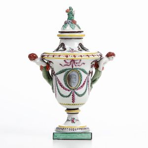 Piccolo vaso pot-pourri con coperchio<BR> Nove, Manifattura Antonibon, gestione Parolin, 1781-1802 <BR>  - Asta Maioliche e Porcellane - Associazione Nazionale - Case d'Asta italiane