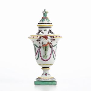 Piccolo vaso pot-pourri con coperchio<BR> Nove, Manifattura Antonibon, gestione Parolin, 1781-1802 <BR>  - Asta Maioliche e Porcellane - Associazione Nazionale - Case d'Asta italiane