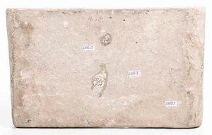 Mattonella a decorazione epigrafica<BR>Persia (Iran), Kashan, XIII-XIV secolo<BR><BR>  - Asta Maioliche e Porcellane - Associazione Nazionale - Case d'Asta italiane