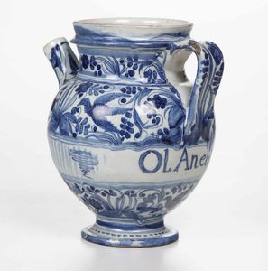 Orciolo<BR>Savona, XVII secolo  - Asta Maioliche e Porcellane - Associazione Nazionale - Case d'Asta italiane