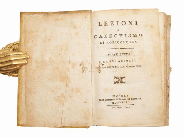 Paolo Nicola Giampaolo : Lezioni e catechismo di agricoltura  - Asta La Collezione Bucciarelli: libri antichi ed incunaboli - Associazione Nazionale - Case d'Asta italiane