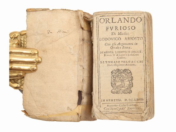 Ludovico Ariosto : Orlando furioso di messer Lodovico Ariosto...  - Asta La Collezione Bucciarelli: libri antichi ed incunaboli - Associazione Nazionale - Case d'Asta italiane