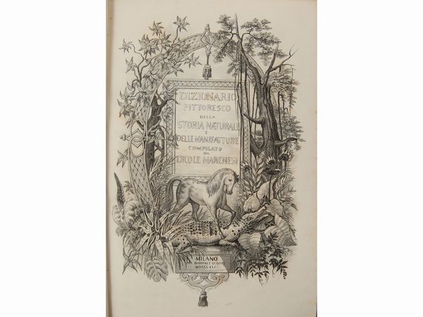 Ercole Marenesi : Dizionario pittoresco della storia naturale e delle manifatture  - Asta La Collezione Bucciarelli: libri antichi ed incunaboli - Associazione Nazionale - Case d'Asta italiane