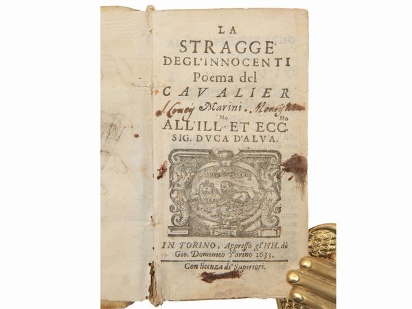 Giovan Battista Marino : La stragge degl'innocenti  - Asta La Collezione Bucciarelli: libri antichi ed incunaboli - Associazione Nazionale - Case d'Asta italiane
