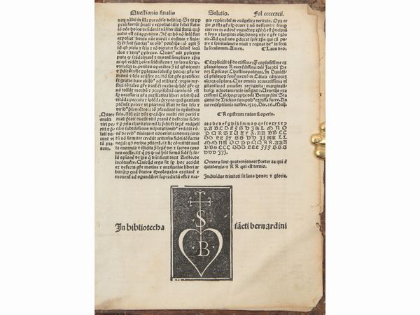 Jaime Perez de Valencia : Diuine plane expositiones...  - Asta La Collezione Bucciarelli: libri antichi ed incunaboli - Associazione Nazionale - Case d'Asta italiane