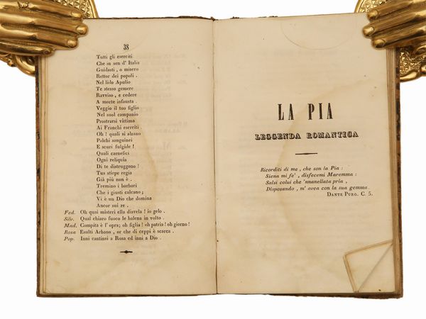 Bartolommeo Sestini : Poesie edite ed inedite...  - Asta La Collezione Bucciarelli: libri antichi ed incunaboli - Associazione Nazionale - Case d'Asta italiane