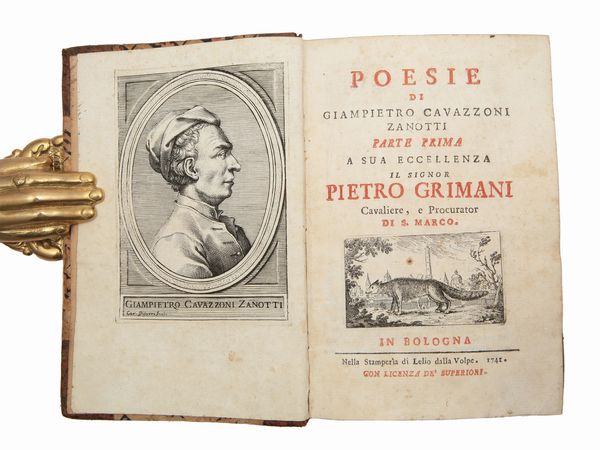 Giampietro Zanotti : Poesie di Giampietro Cavazzoni Zanotti  - Asta La Collezione Bucciarelli: libri antichi ed incunaboli - Associazione Nazionale - Case d'Asta italiane