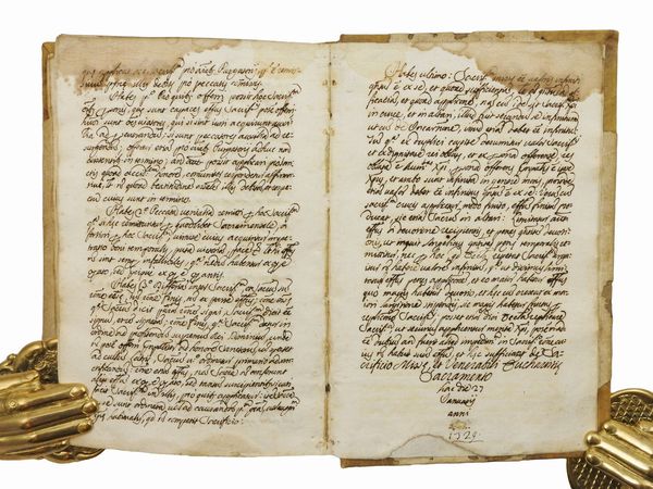 Tractatus de Gratia - De Sacramentis in genere  - Asta La Collezione Bucciarelli: libri antichi ed incunaboli - Associazione Nazionale - Case d'Asta italiane