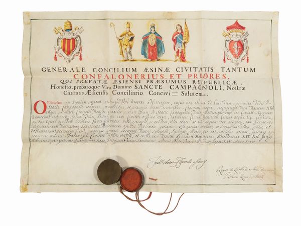 Benedetto XIV : Bolla pontificia  - Asta La Collezione Bucciarelli: libri antichi ed incunaboli - Associazione Nazionale - Case d'Asta italiane