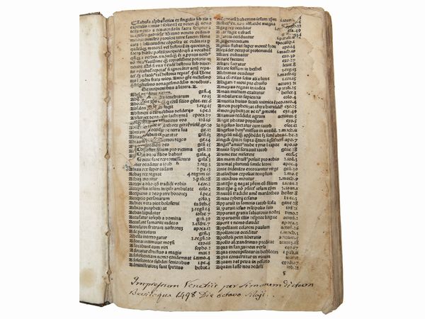Biblia cum tabula nuper impressa & cum summariis nouiter editis  - Asta La Collezione Bucciarelli: libri antichi ed incunaboli - Associazione Nazionale - Case d'Asta italiane