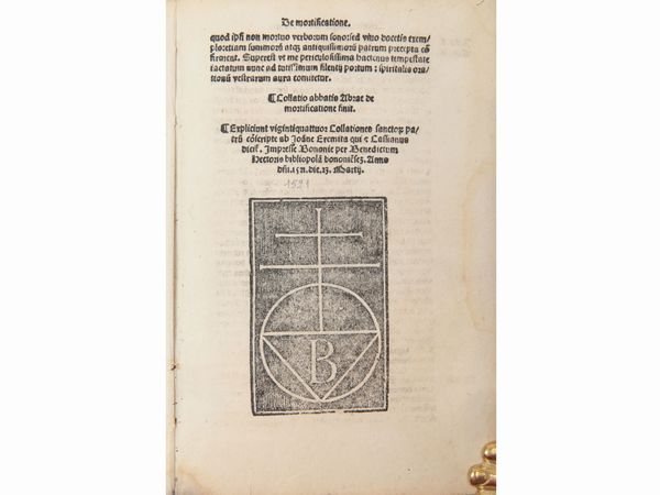 Johannes Cassianus : Opus Ioannis Eremite qui & Cassianus dicitur...  - Asta La Collezione Bucciarelli: libri antichi ed incunaboli - Associazione Nazionale - Case d'Asta italiane