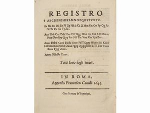 Marsilio Onorati : Vita di Giesv Christo Redentor nostro ... Parte Quarta  - Asta La Collezione Bucciarelli: libri antichi ed incunaboli - Associazione Nazionale - Case d'Asta italiane