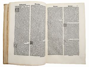 Tommaso d'Aquino : Sanctus Thomas de Aquino super quartum librum magistri sententiarum nouissime recognitus  - Asta La Collezione Bucciarelli: libri antichi ed incunaboli - Associazione Nazionale - Case d'Asta italiane