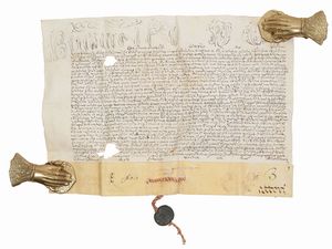 Benedetto XIV : Tre bolle papali  - Asta La Collezione Bucciarelli: libri antichi ed incunaboli - Associazione Nazionale - Case d'Asta italiane