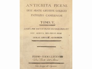 Giuseppe Colucci - Antichità picene dell'abate Giuseppe Colucci patrizio camerinese - Tomo V