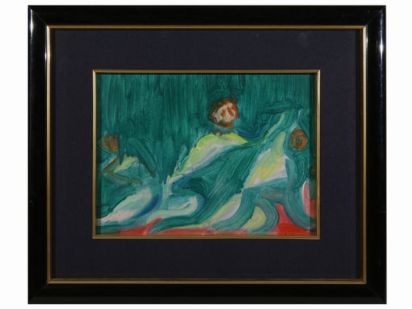 VIRGILIO GUIDI : Figura 1963  - Asta La collezione Bucciarelli: dipinti, grafiche, edizioni d'artista - Associazione Nazionale - Case d'Asta italiane