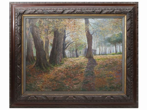 Dario Santini : Mattino d'autunno  - Asta La collezione Bucciarelli: dipinti, grafiche, edizioni d'artista - Associazione Nazionale - Case d'Asta italiane