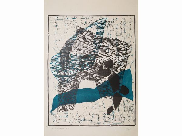 LUIGI VERONESI : L. Veronesi 6 incisioni 1959  - Asta La collezione Bucciarelli: dipinti, grafiche, edizioni d'artista - Associazione Nazionale - Case d'Asta italiane