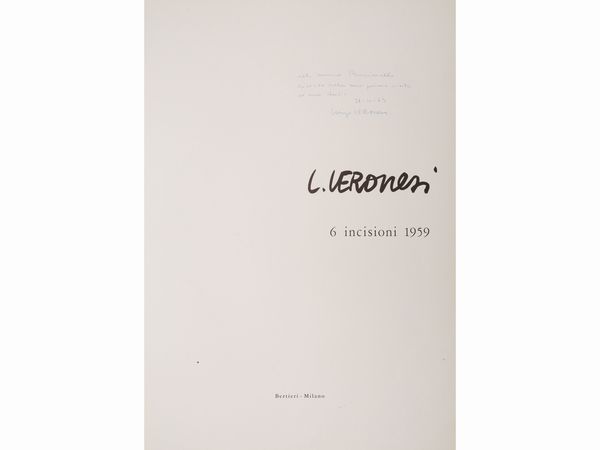 LUIGI VERONESI : L. Veronesi 6 incisioni 1959  - Asta La collezione Bucciarelli: dipinti, grafiche, edizioni d'artista - Associazione Nazionale - Case d'Asta italiane