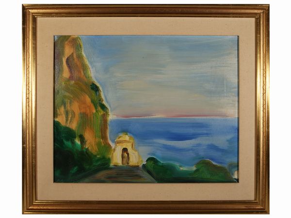 VIRGILIO GUIDI : Porta Napoli a Terracina 1978  - Asta La collezione Bucciarelli: dipinti, grafiche, edizioni d'artista - Associazione Nazionale - Case d'Asta italiane