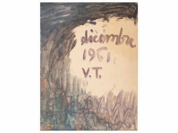 Valeriano Trubbiani : Verticalembrione 1961  - Asta La collezione Bucciarelli: dipinti, grafiche, edizioni d'artista - Associazione Nazionale - Case d'Asta italiane