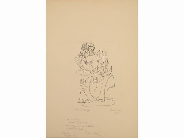 Primo Conti : Figura 1969  - Asta La collezione Bucciarelli: dipinti, grafiche, edizioni d'artista - Associazione Nazionale - Case d'Asta italiane