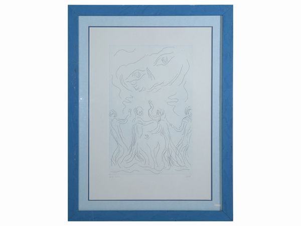 VIRGILIO GUIDI : Figure  - Asta La collezione Bucciarelli: dipinti, grafiche, edizioni d'artista - Associazione Nazionale - Case d'Asta italiane