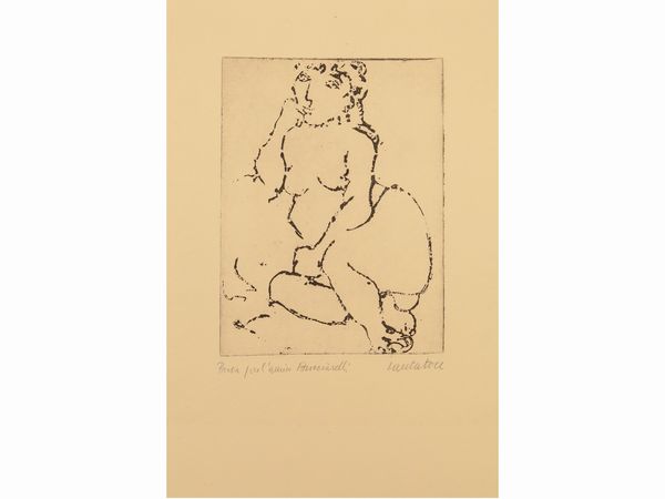 Domenico Cantatore : Figure femminili  - Asta La collezione Bucciarelli: dipinti, grafiche, edizioni d'artista - Associazione Nazionale - Case d'Asta italiane