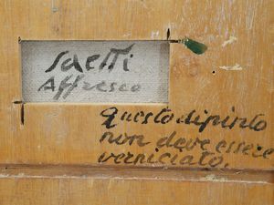 BRUNO SAETTI : Affresco  - Asta La collezione Bucciarelli: dipinti, grafiche, edizioni d'artista - Associazione Nazionale - Case d'Asta italiane