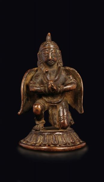 Figura di divinit alata in bronzo, Tibet, XVI secolo  - Asta Fine Chinese Works of Art - Associazione Nazionale - Case d'Asta italiane
