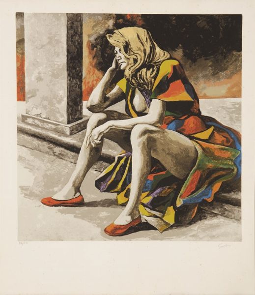 Figura di donna  - Asta Arte moderna, contemporanea e dipinti del XIX secolo   - Associazione Nazionale - Case d'Asta italiane