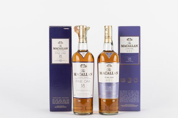 Scozia : Macallan 18 YO Fine Oak (2 BT)  - Asta Vini e distillati - Associazione Nazionale - Case d'Asta italiane