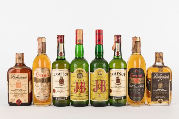 Scozia : Ballantine's - Grant's - J&B - Jameson Whisky (8 BT)  - Asta Vini e distillati - Associazione Nazionale - Case d'Asta italiane