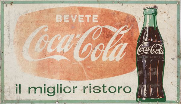 Coca Cola Company USA : Lamiera litografata  - Asta Christmas Pop: arte, sneakers e design - Associazione Nazionale - Case d'Asta italiane