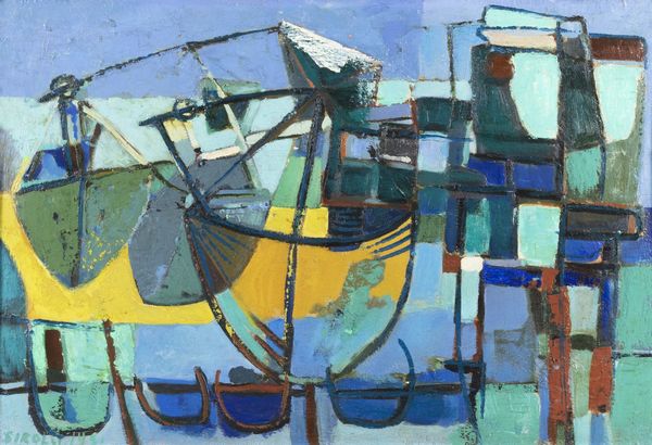 Renato Birolli : Porto bretone - Bilance da pesca  - Asta Arte Moderna e Contemporanea - Associazione Nazionale - Case d'Asta italiane